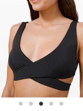 Lululemon All That Glimmers Wrap Black Bikini Top New | Size Small